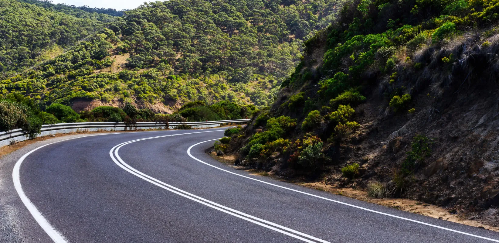 Roadway with a curve